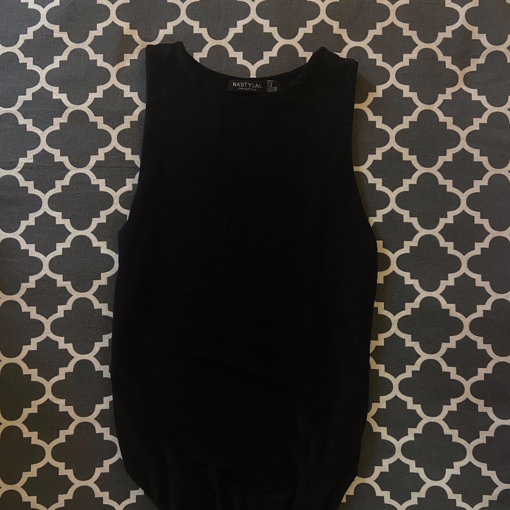 Black Satin Like Bodysuit